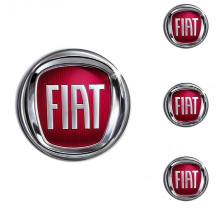 Logo do stredy kolies - živicové 4ks - FIAT Červené 50mm