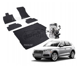 Dywaniki gumowe a mata bagażnika + darmowy zapach samochodowy  Audi Q5  2017-