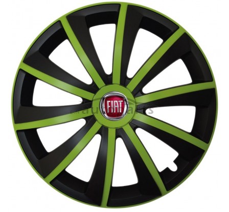 Kołpaki zgodne  Fiat 14" GRAL zeleno - czarny 4ks