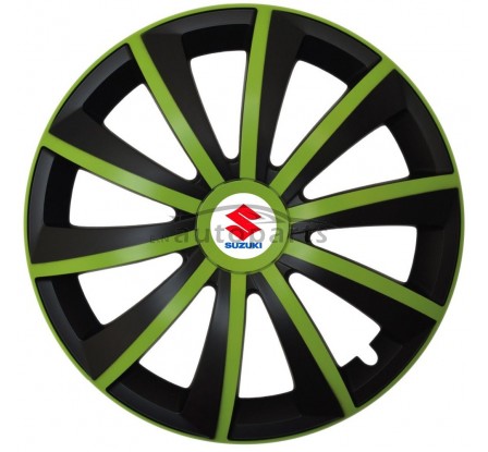 Kołpaki zgodne  Suzuki 14" GRAL zeleno - czarny 4ks