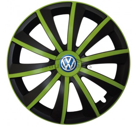 Kołpaki zgodne  Volkswagen 15" GRAL zeleno - czarny 4ks