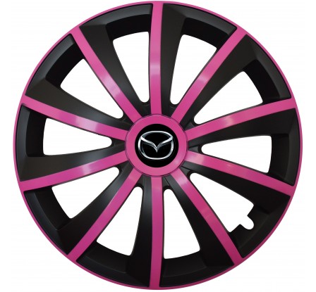 Kołpaki zgodne  Mazda 15" GRAL ružovo - czarny 4ks