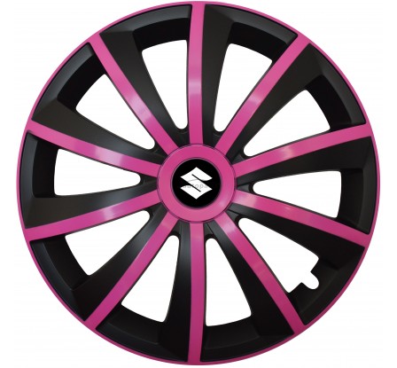 Kołpaki zgodne  Suzuki 15" GRAL ružovo - czarny 4ks