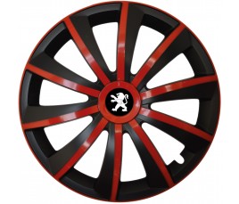 Kołpaki zgodne  Peugeot 14" GRAL červeno - czarny