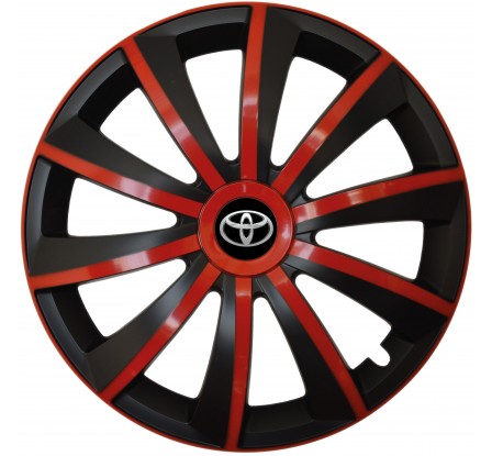 Kołpaki zgodne  Toyota 14" GRAL červeno - czarny 4ks