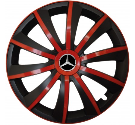 Kołpaki zgodne  Mercedes 15" GRAL červeno - czarny 4ks