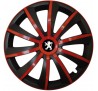 Kołpaki zgodne  Peugeot 15" GRAL červeno - czarny 4ks