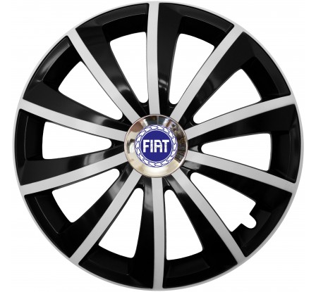 Kołpaki zgodne  Fiat 14" GRAL Chrome Biało-czarny 4ks