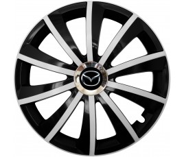 Kołpaki zgodne  Mazda 15" GRAL Chrome Biało-czarny