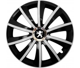 Kołpaki zgodne  Peugeot 15" GRAL Chrome Biało-czarny