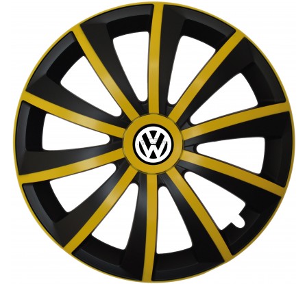 Kołpaki zgodne  Volkswagen 15" GRAL žlto - czarny 4ks