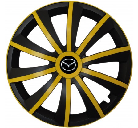 Kołpaki zgodne  Mazda 16" GRAL žlto - czarny 4ks