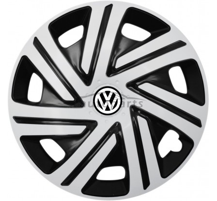Kołpaki zgodne  Volkswagen 15" CYRKON Biało-czarny 4ks