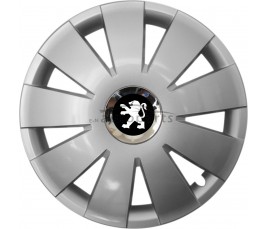 Kołpaki zgodne  Peugeot 15" Nefrytchrome silver