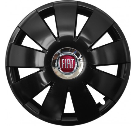 Kołpaki zgodne  Fiat 15" Nefrytchrome czarny 4ks