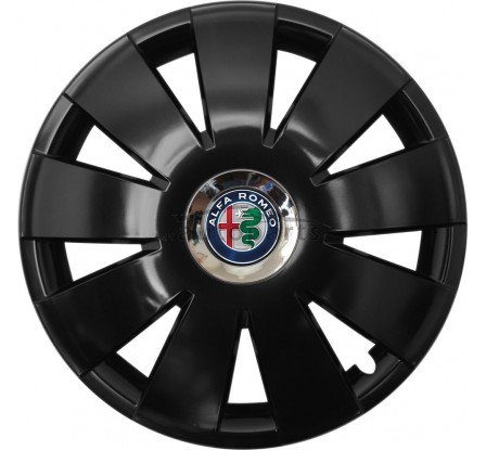 Kołpaki zgodne  Alfa Romeo 16" Nefrytchrome czarny 4ks