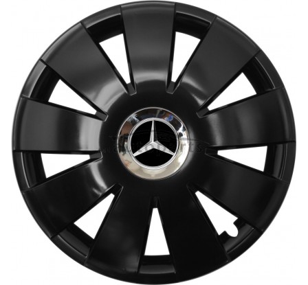 Kołpaki zgodne  Mercedes 16" Nefrytchrome czarny 4ks