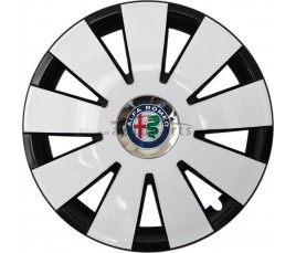Kołpaki zgodne  Alfa Romeo 15" Nefrytchrome Biało-czarny