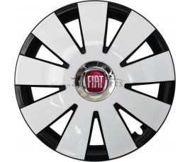 Kołpaki zgodne  Fiat 15" Nefrytchrome Biało-czarny