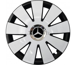 Kołpaki zgodne  Mercedes 15" Nefrytchrome Biało-czarny