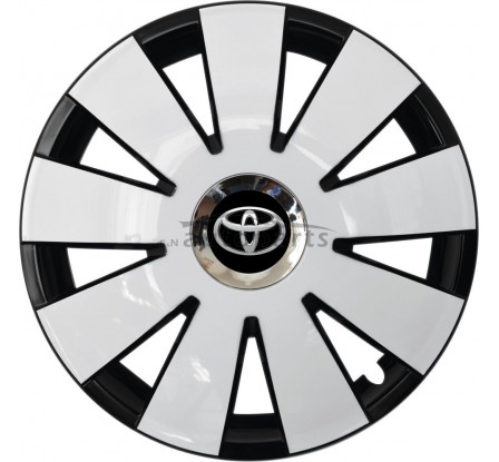 Kołpaki zgodne  Toyota 15" Nefrytchrome Biało-czarny 4ks