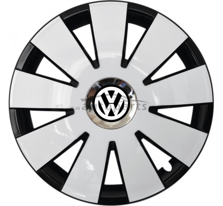 Kołpaki zgodne  Volkswagen 15" Nefrytchrome Biało-czarny 4ks