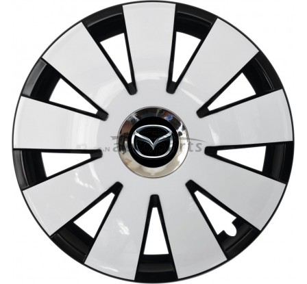 Kołpaki zgodne  Mazda 16" Nefrytchrome Biało-czarny 4ks